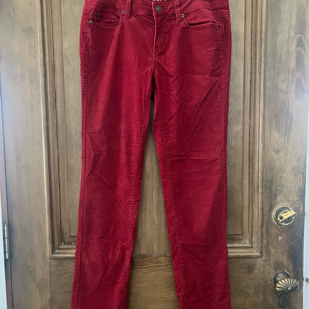 LOFT Cherry Red Corduroy Pants